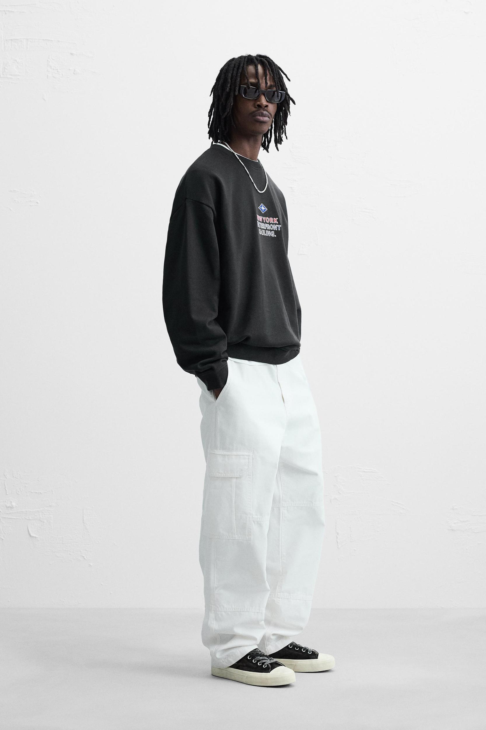 NAUTICAL EMBROIDERED TEXT SWEATSHIRT Product Image