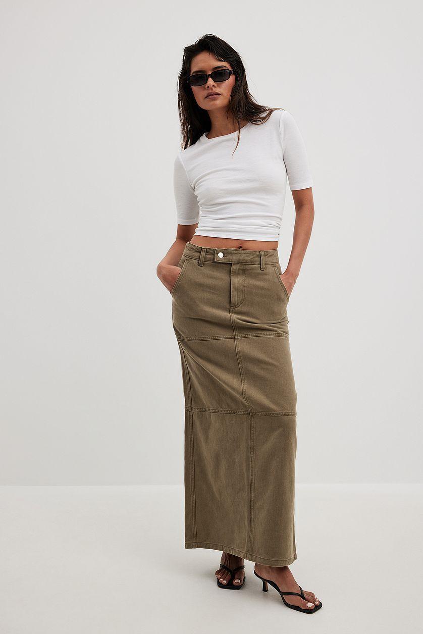 Denim Slit Maxi Skirt Product Image