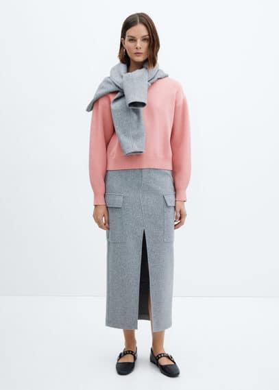 Mango Womens Round-Neck Knitted Sweater Product Image