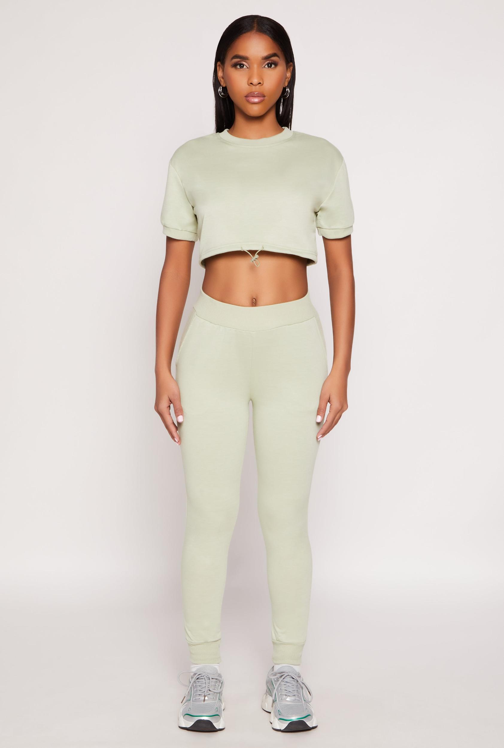 Womens French Terry Pull On High Waisted Joggers Product Image
