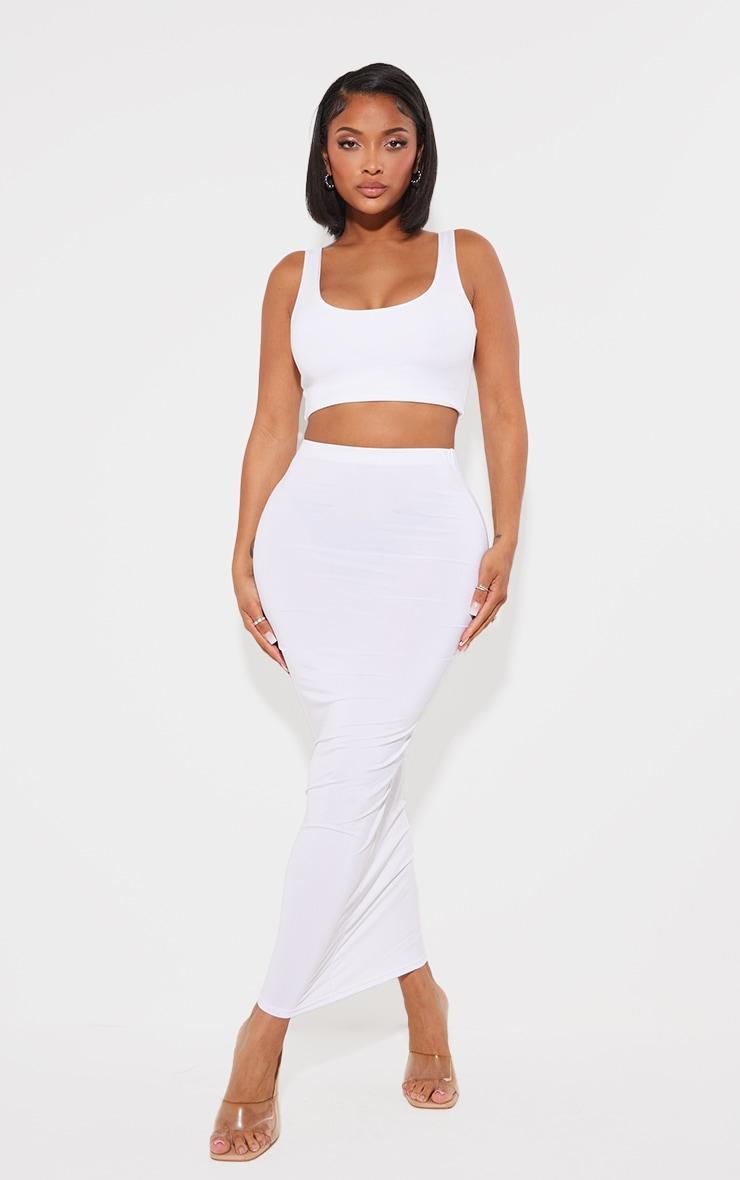 Shape White Slinky Square Neck Crop Top Product Image