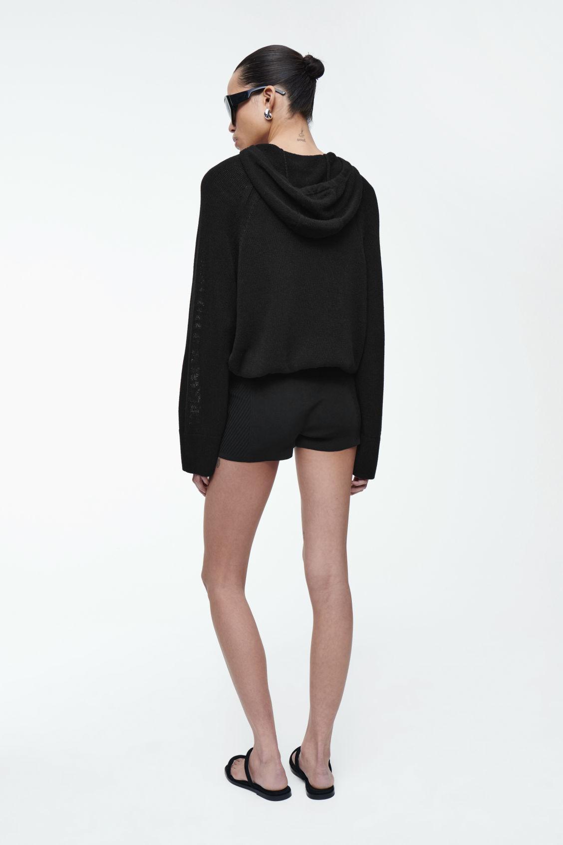 COS Ribbed-knit Shorts In Black Product Image