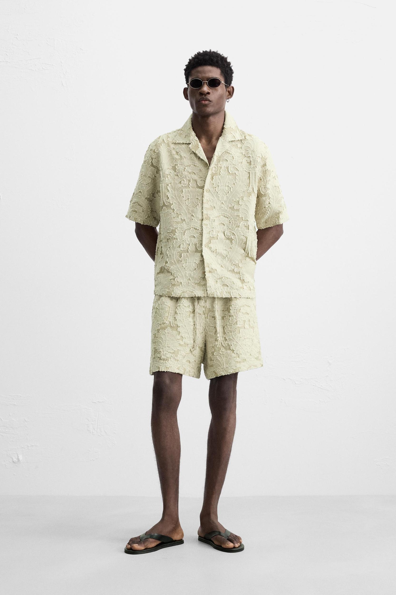 GEOMETRIC JACQUARD SHORTS Product Image