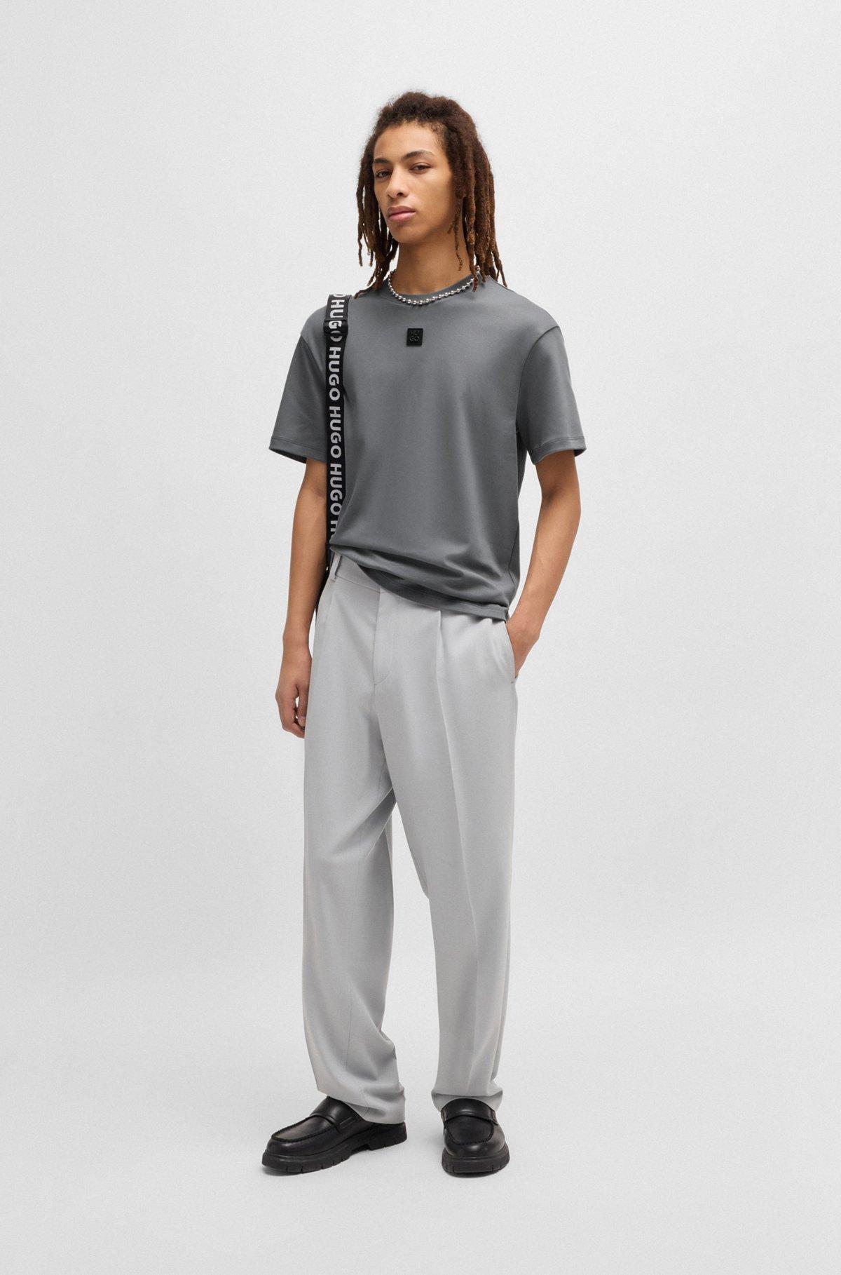 Interlock-cotton regular-fit T-shirt with stacked logo Product Image