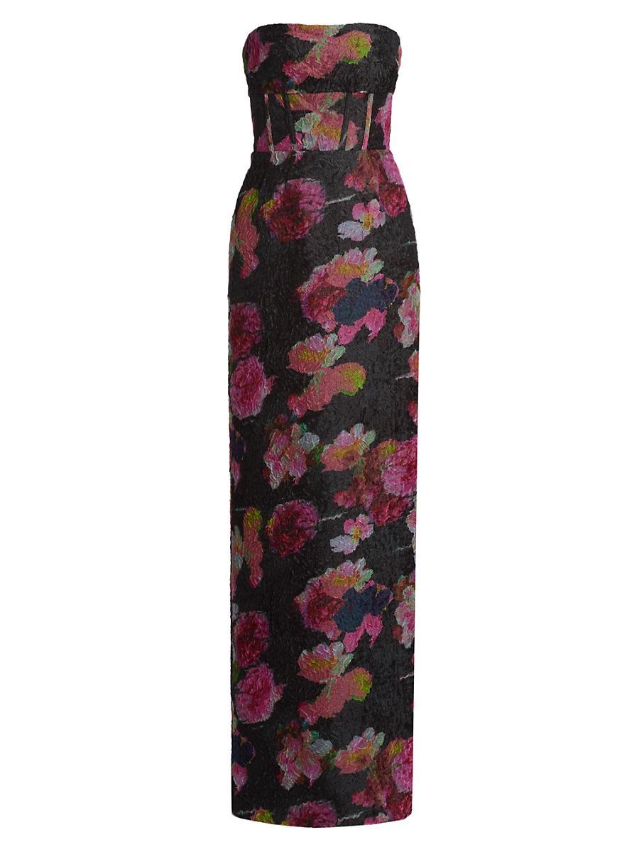 Womens Demi Floral Organza Strapless Gown Product Image