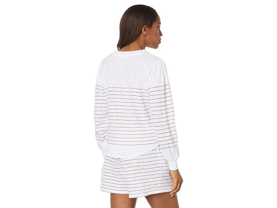 Mod-o-doc Stripe Printed Slub Jersey Crew Neck Tee Women's Clothing Product Image