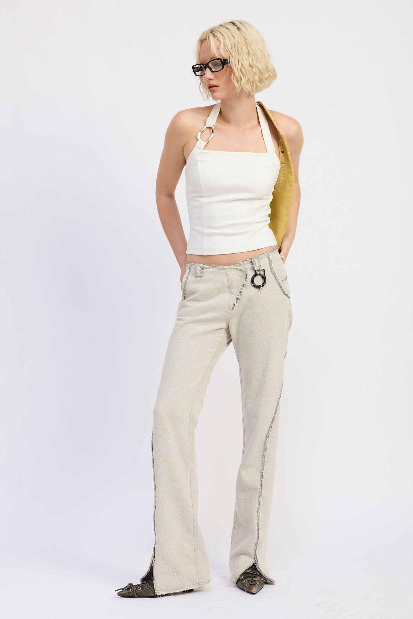 Luna White Halter Top Product Image
