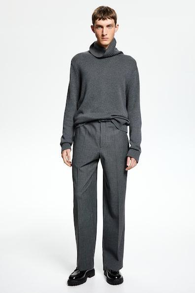 Relaxed Fit Wool-Blend Suit Pants Product Image