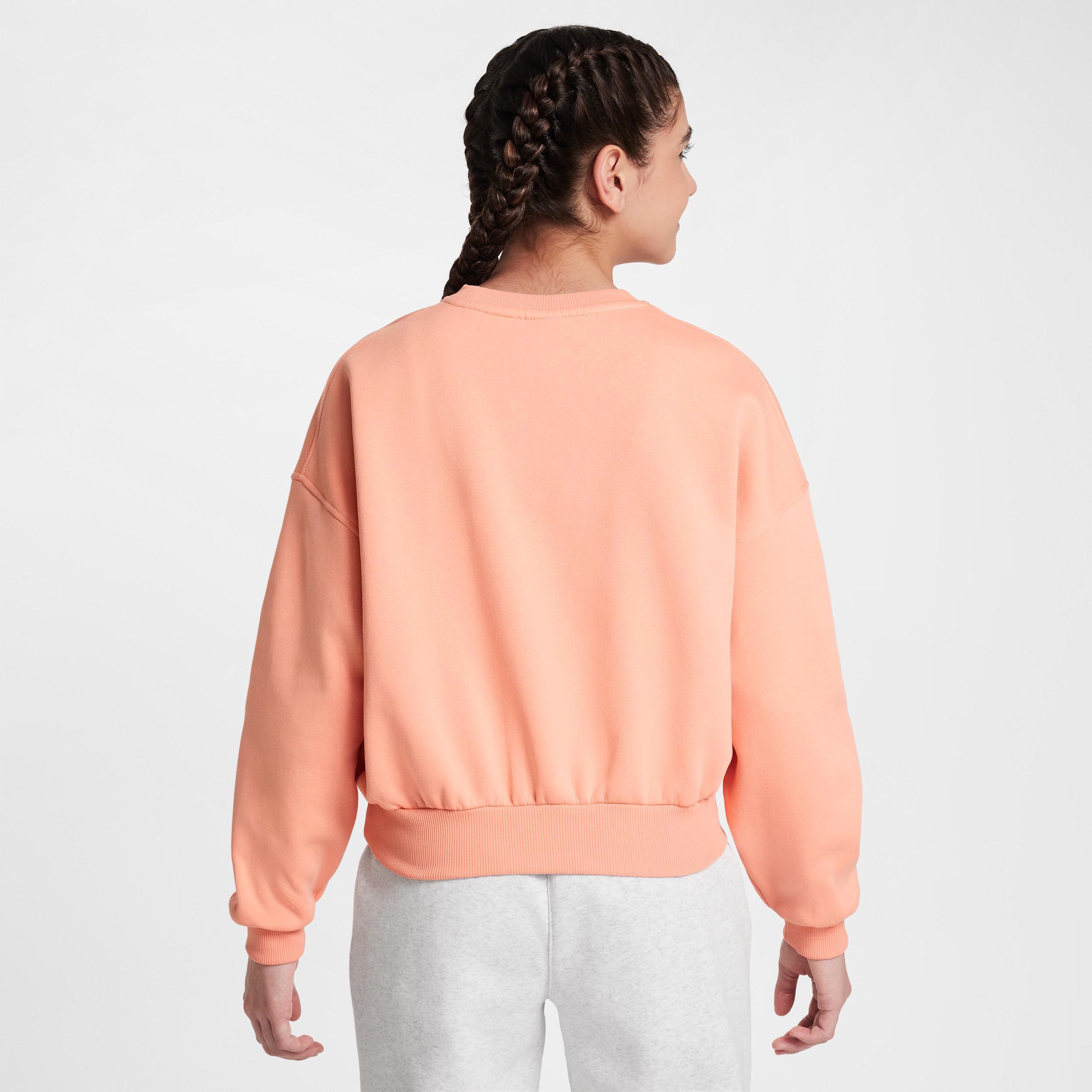 Girls 7-16 Nike Sportswear Club Embroidered Logo Fleece Crewneck Sweatshirt, Girl's, Size: Large, Pink Product Image