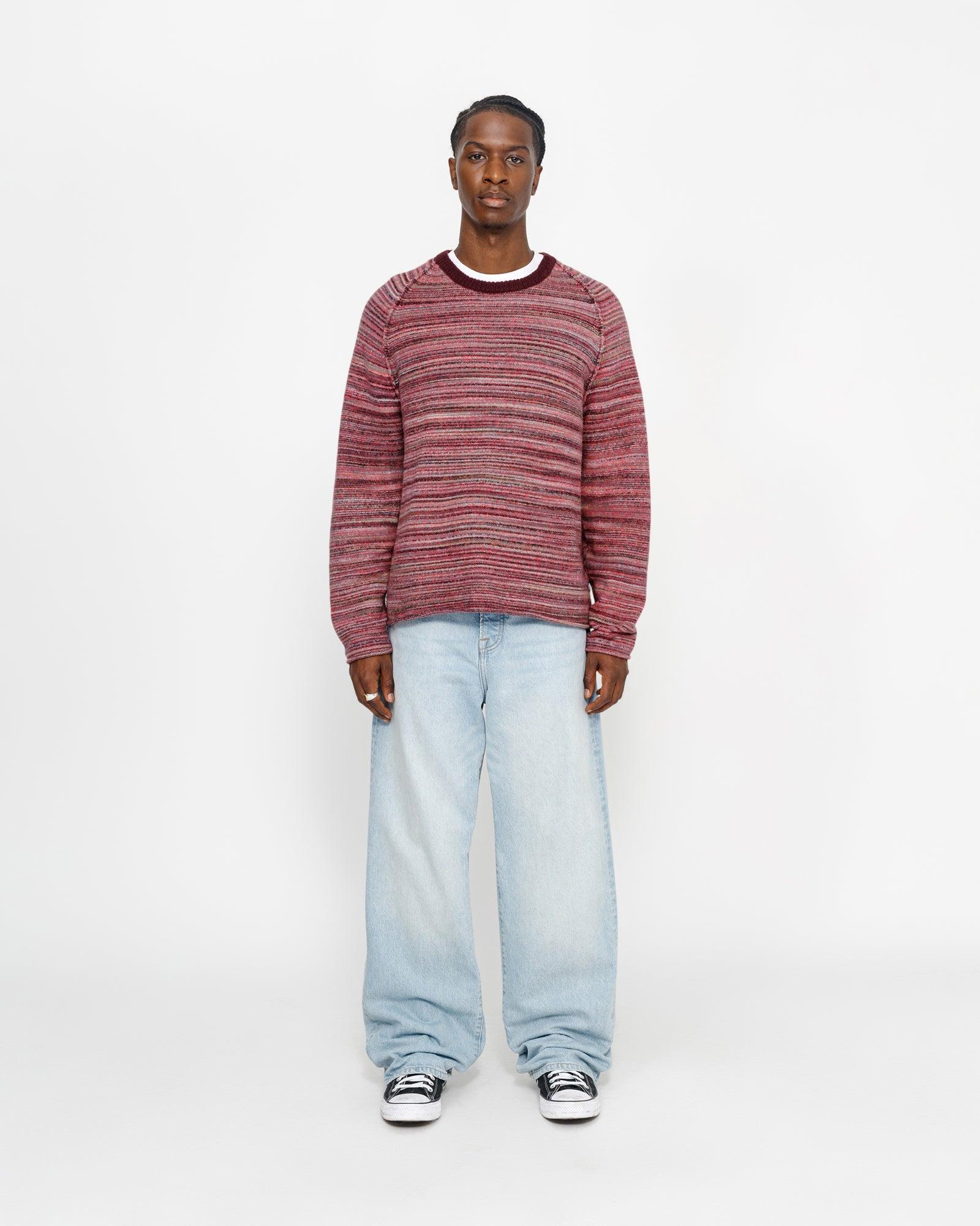 TEXTURED KNIT CONTRAST COLLAR CREW Male Product Image