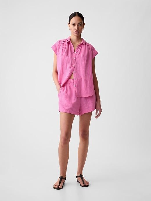 Crinkle Gauze Pull-On Shorts Product Image