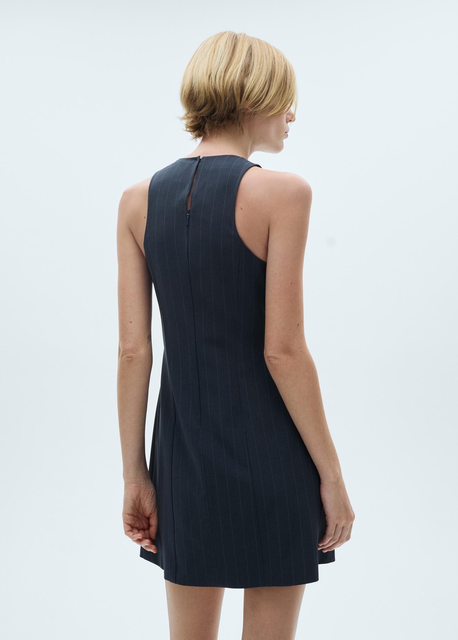 Short pinstripe dress - Women | MANGO USA Product Image