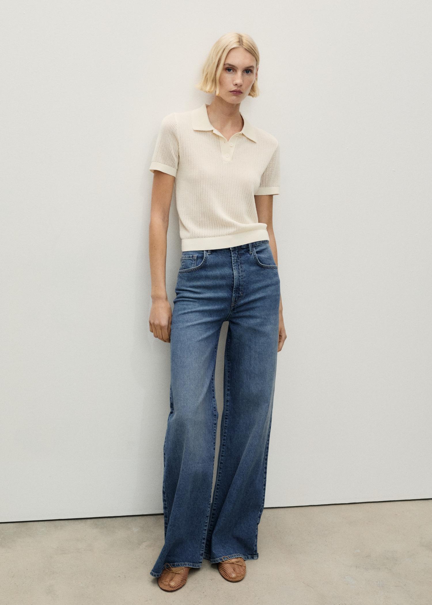 High-rise wideleg jeans - Women | MANGO USA Product Image