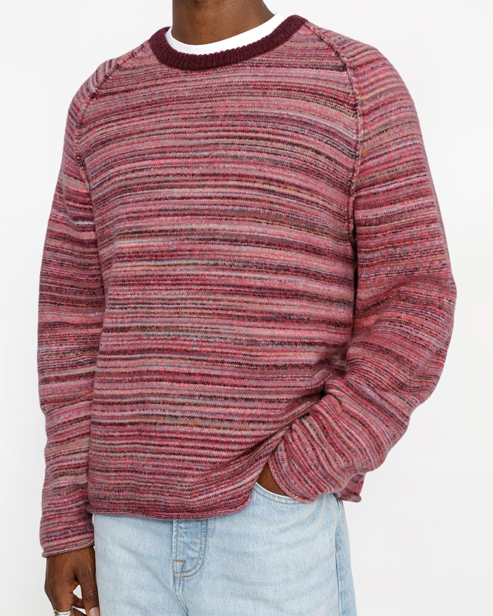 TEXTURED KNIT CONTRAST COLLAR CREW Male Product Image