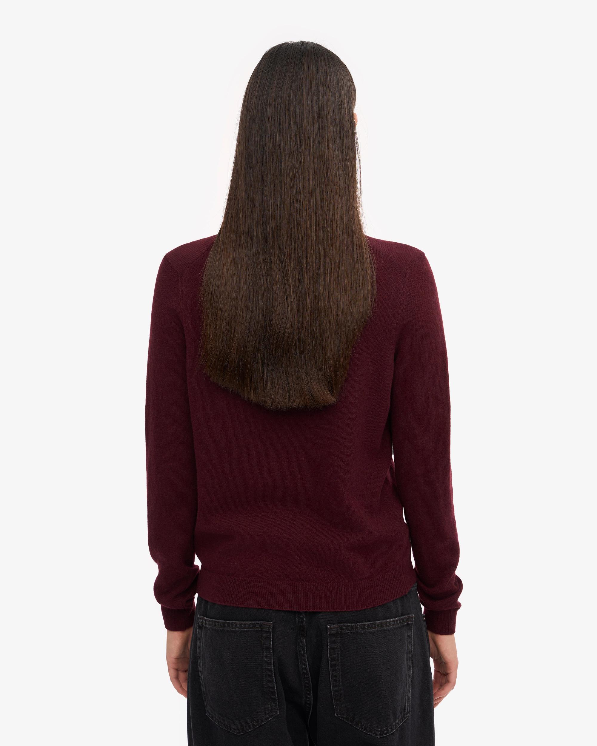 Women Light Merino Wool Crew - Oxblood Red Product Image
