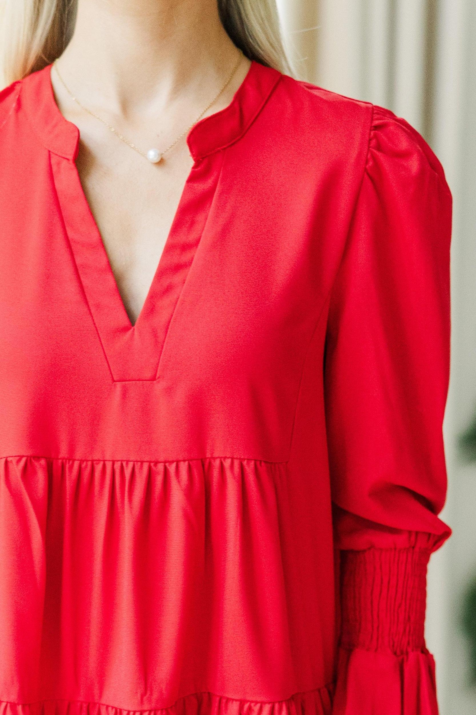 In Your Happy Place Red Dress Female Product Image