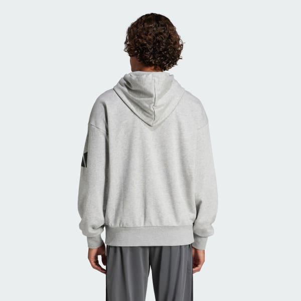 adidas Essentials Loose-Fit 3 Bar Logo French Terry Hoodie Medium Grey Heather L Mens Product Image
