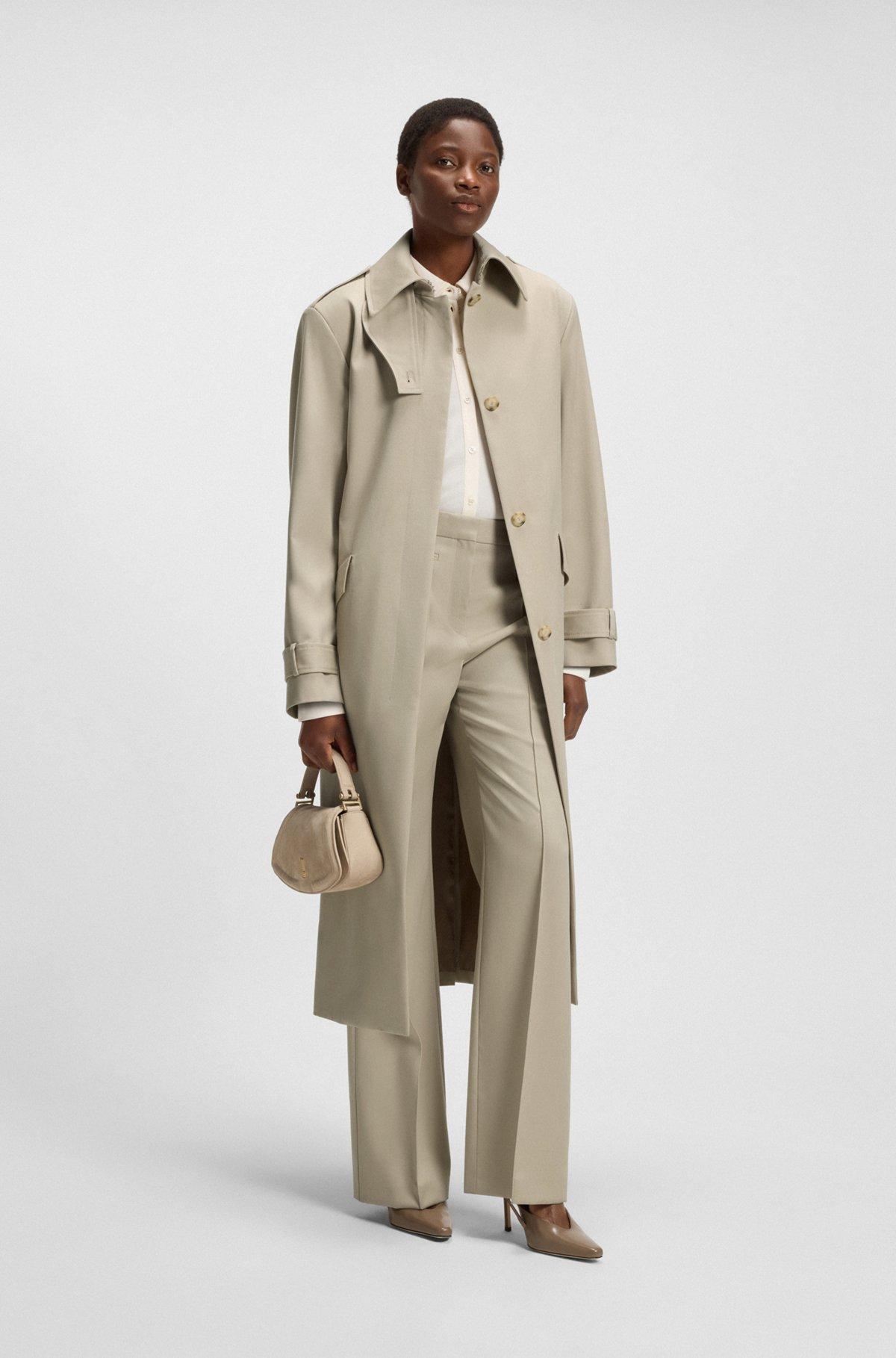 BOSS - Regular-fit trousers in virgin-wool twill - Light Beige Product Image
