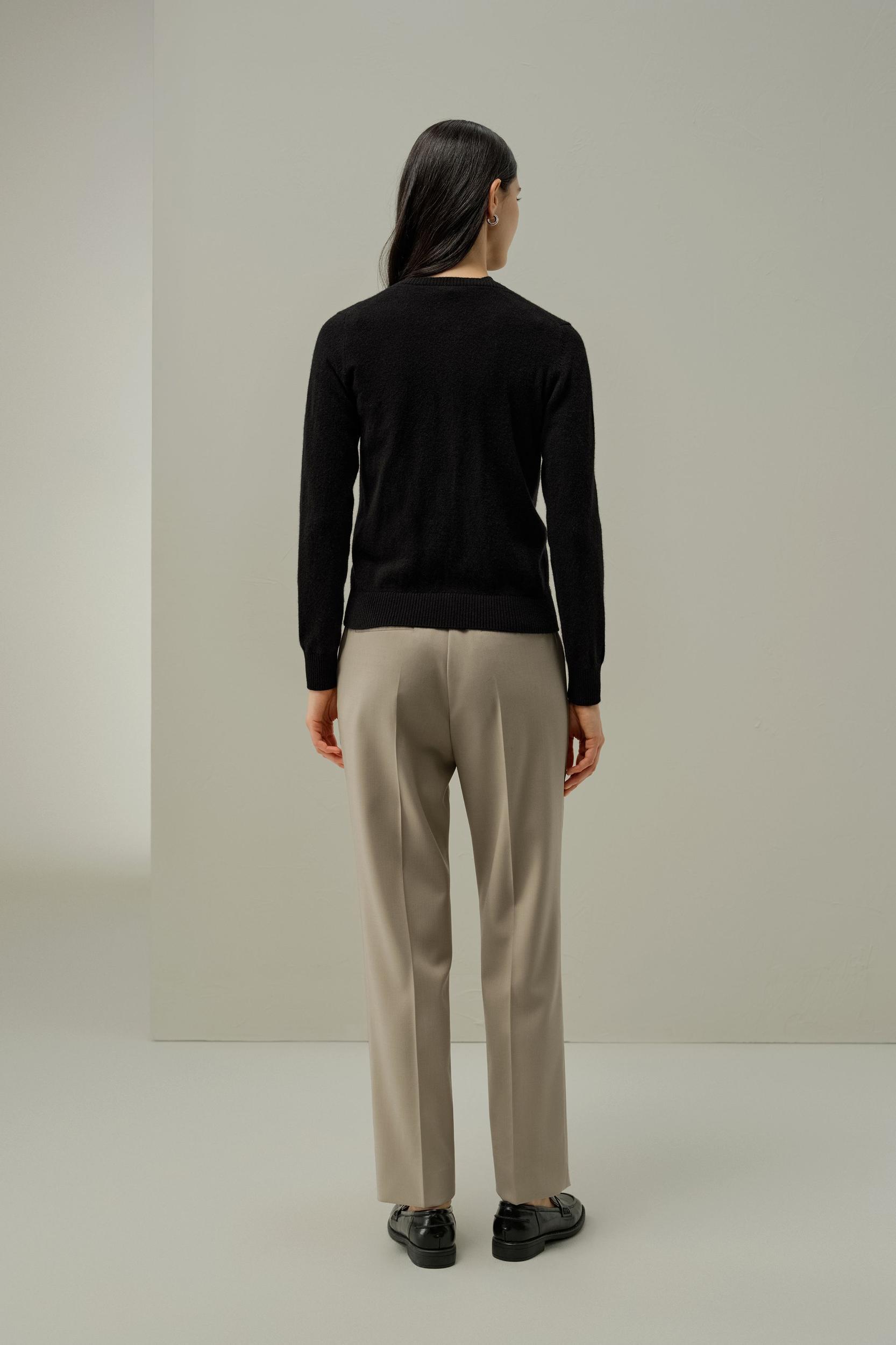 Cashmere Fitted Crew Neck Cardigan Product Image