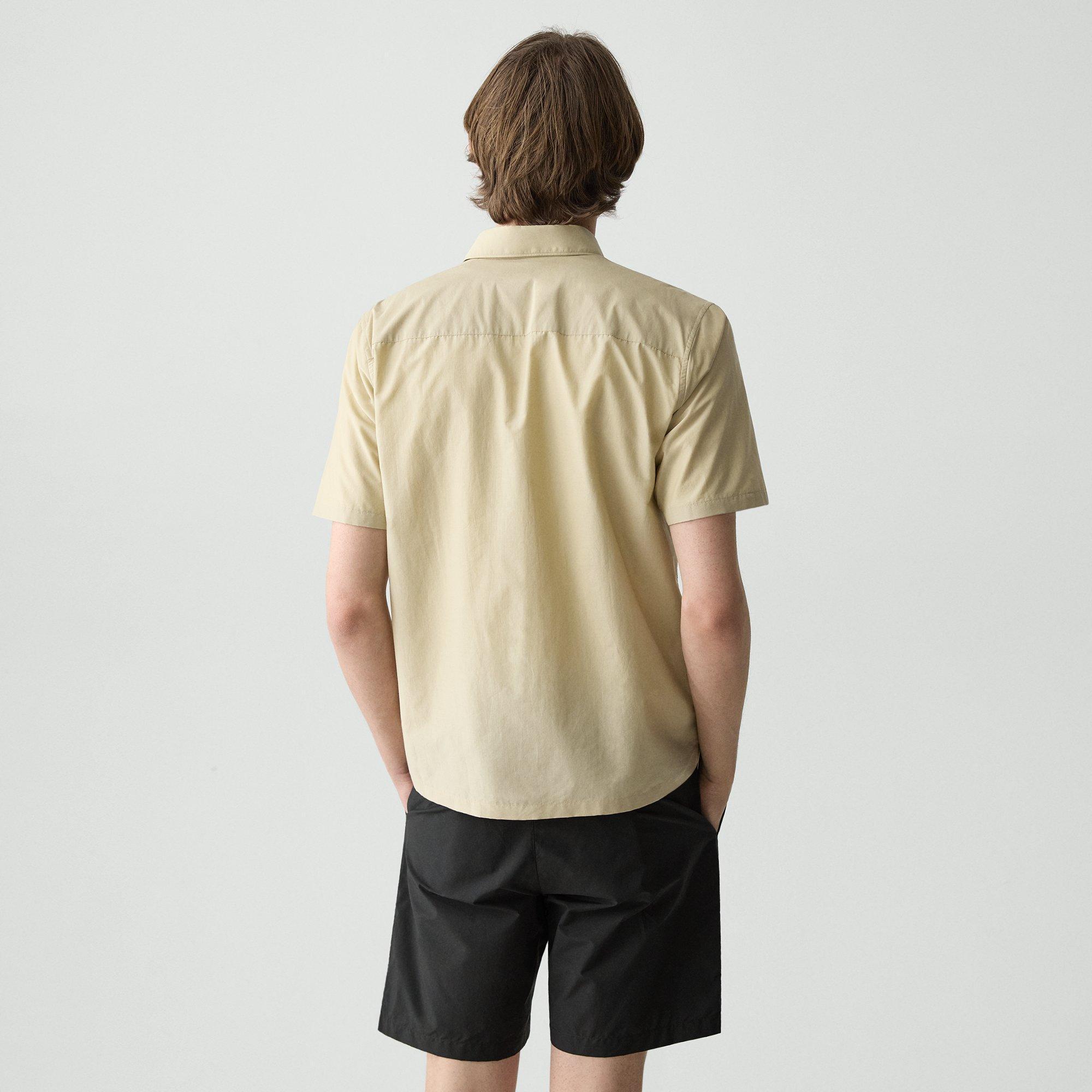 Cotton-Blend Noll Short-Sleeve Shirt | Theory Product Image
