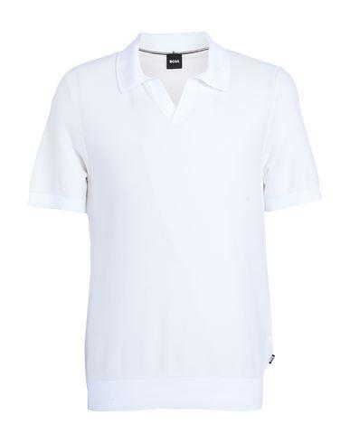 HUGO BOSS Boss Man Sweater Ivory Size Xl Cotton, Lyocell In White Product Image