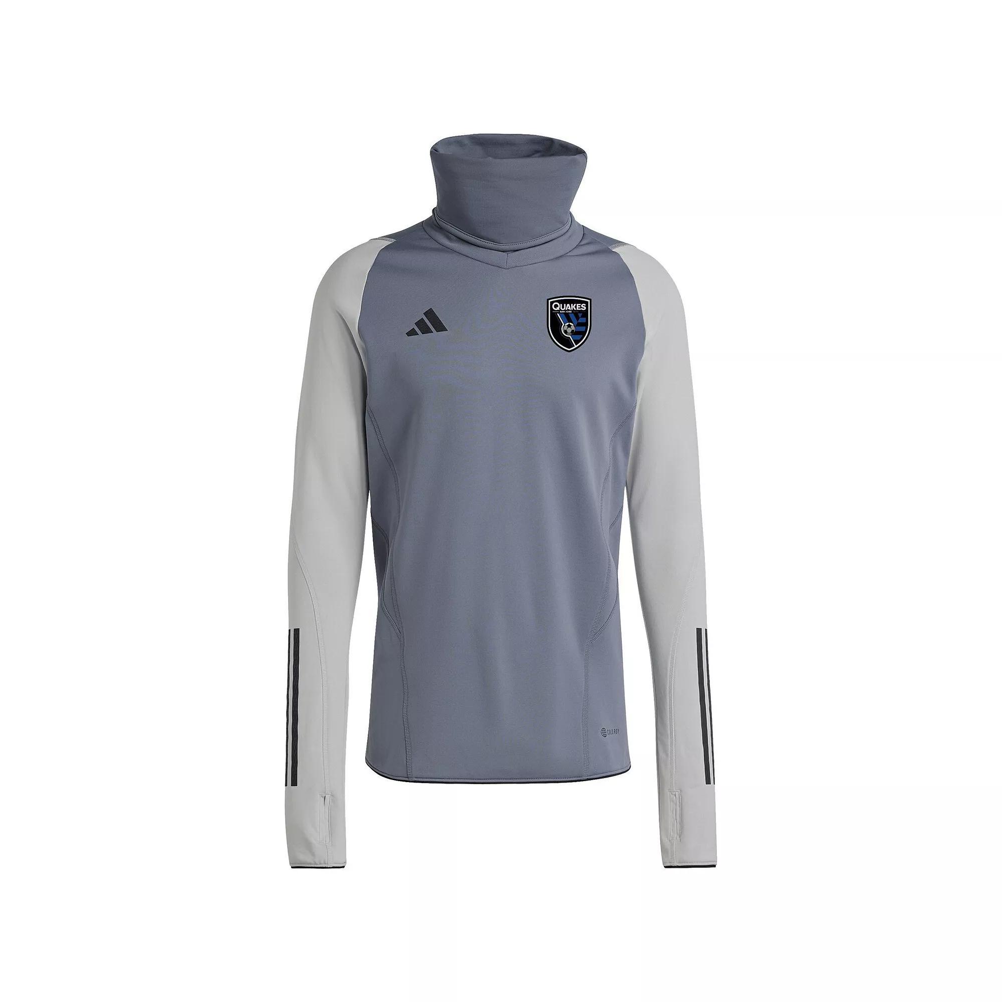 Mens adidas Gray San Jose Earthquakes Warm Raglan COLD.RDY Top Product Image