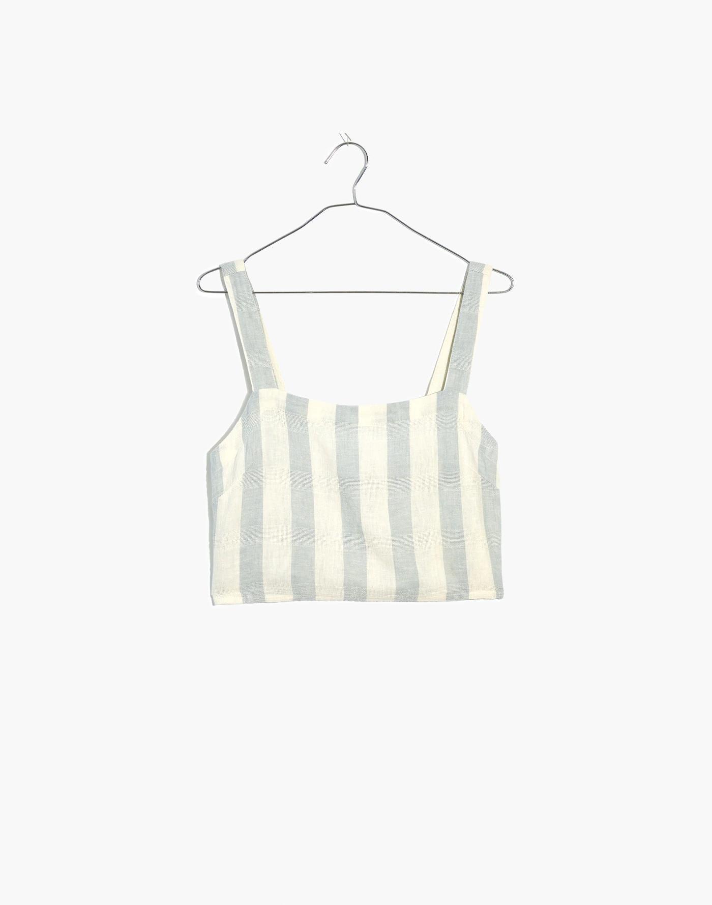 Linen-Blend Abbie Crop Top in Stripe Product Image