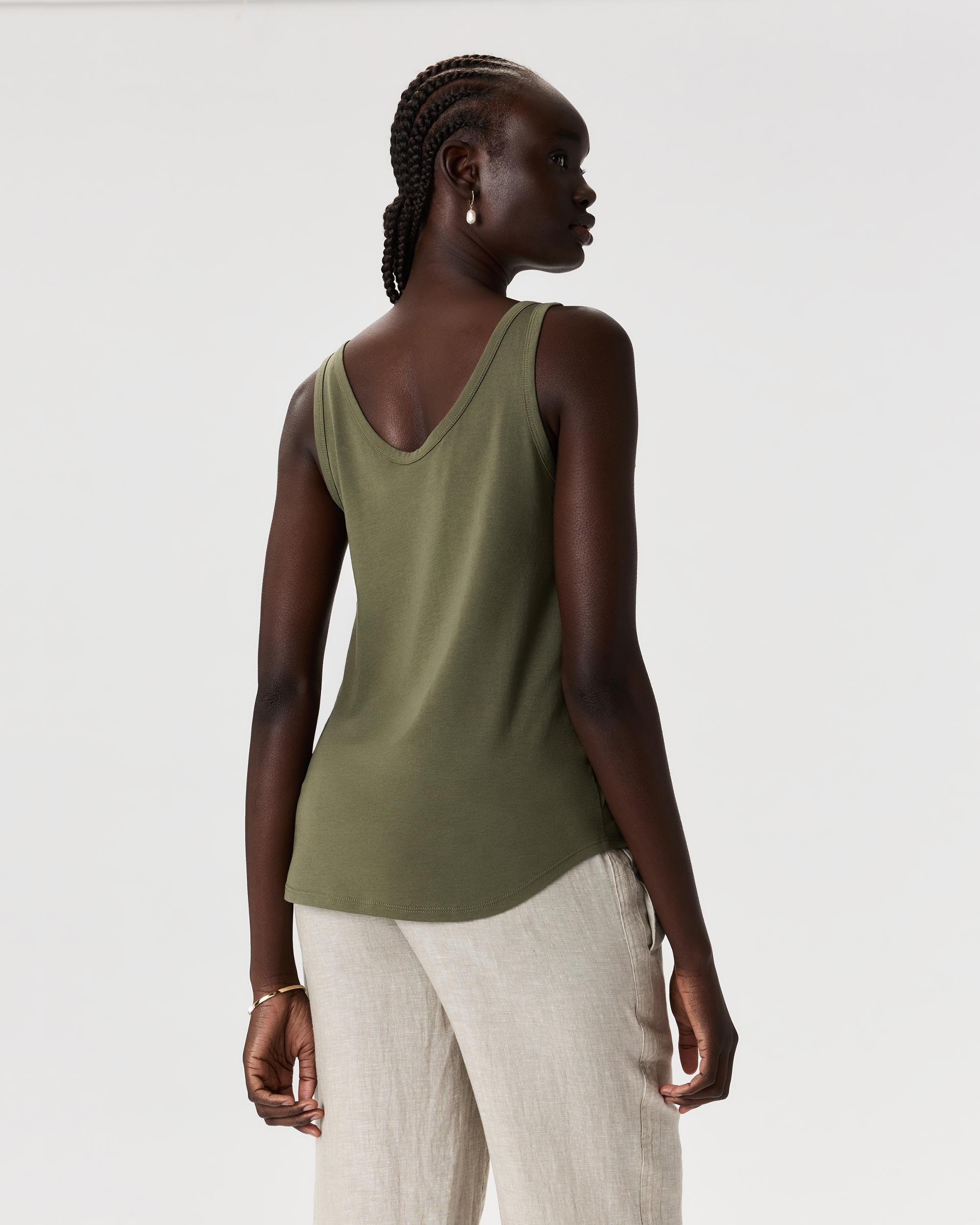 Quince | Women's Cotton Modal Double Scoop Neck Tank Top Cotton/Modal Product Image