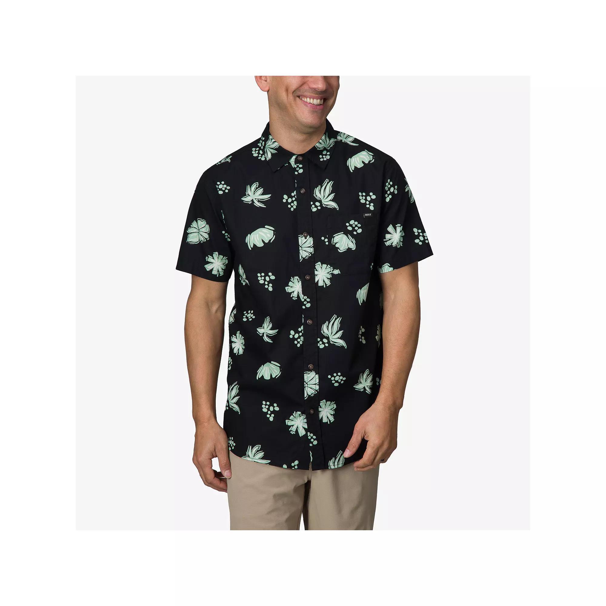 Men's REEF Short Sleeve Button-Down Shirt, Size: XL, Black Product Image