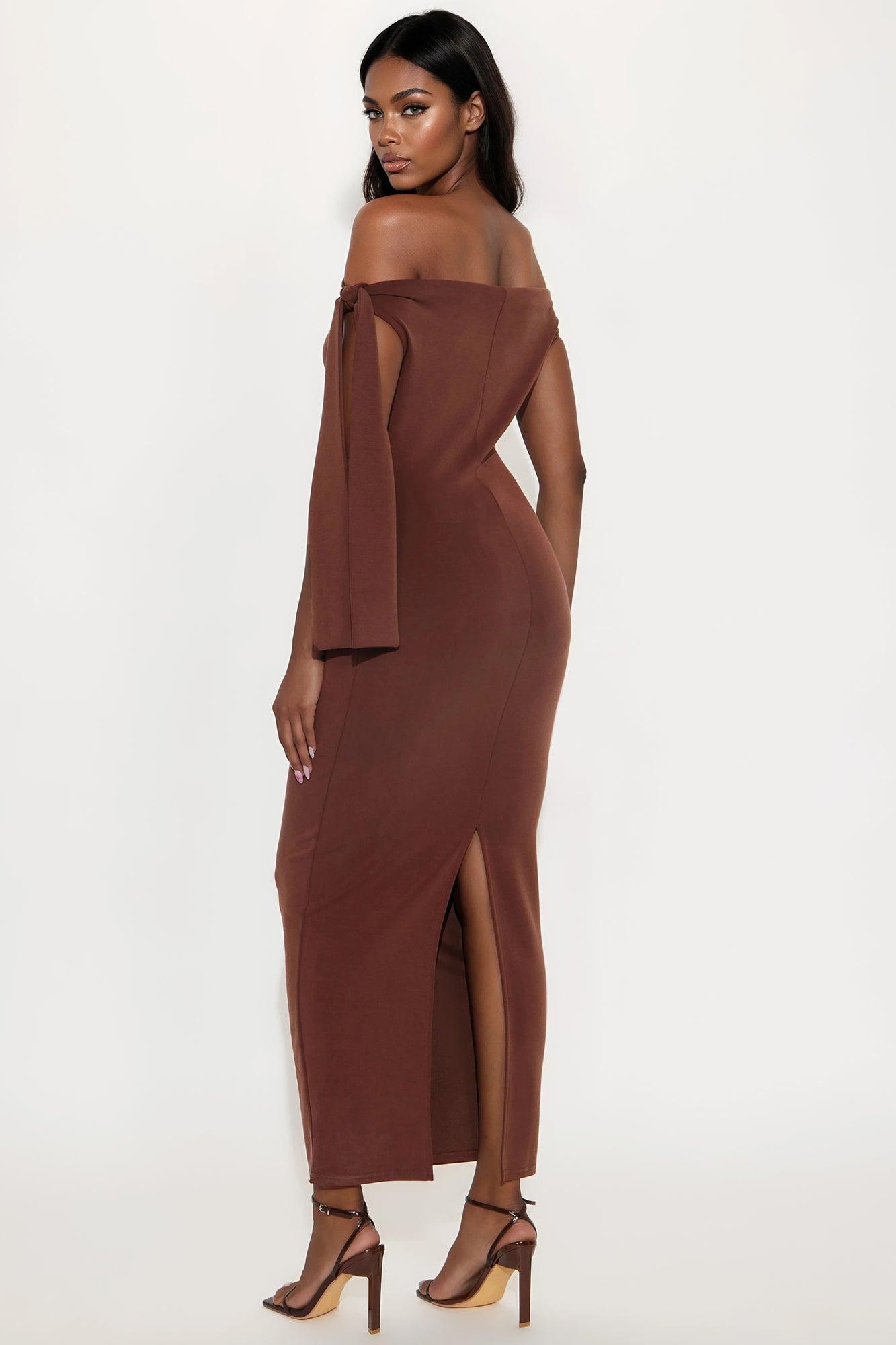Paris Knotted Maxi Dress - Chocolate Product Image
