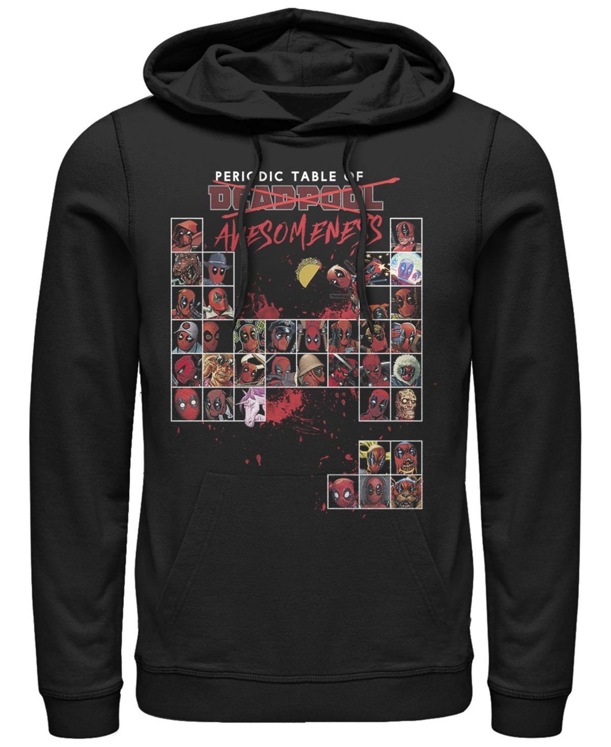 Men's Marvel Deadpool Periodic Table Of Awesomeness Hoodie, Size: XL, Black Product Image