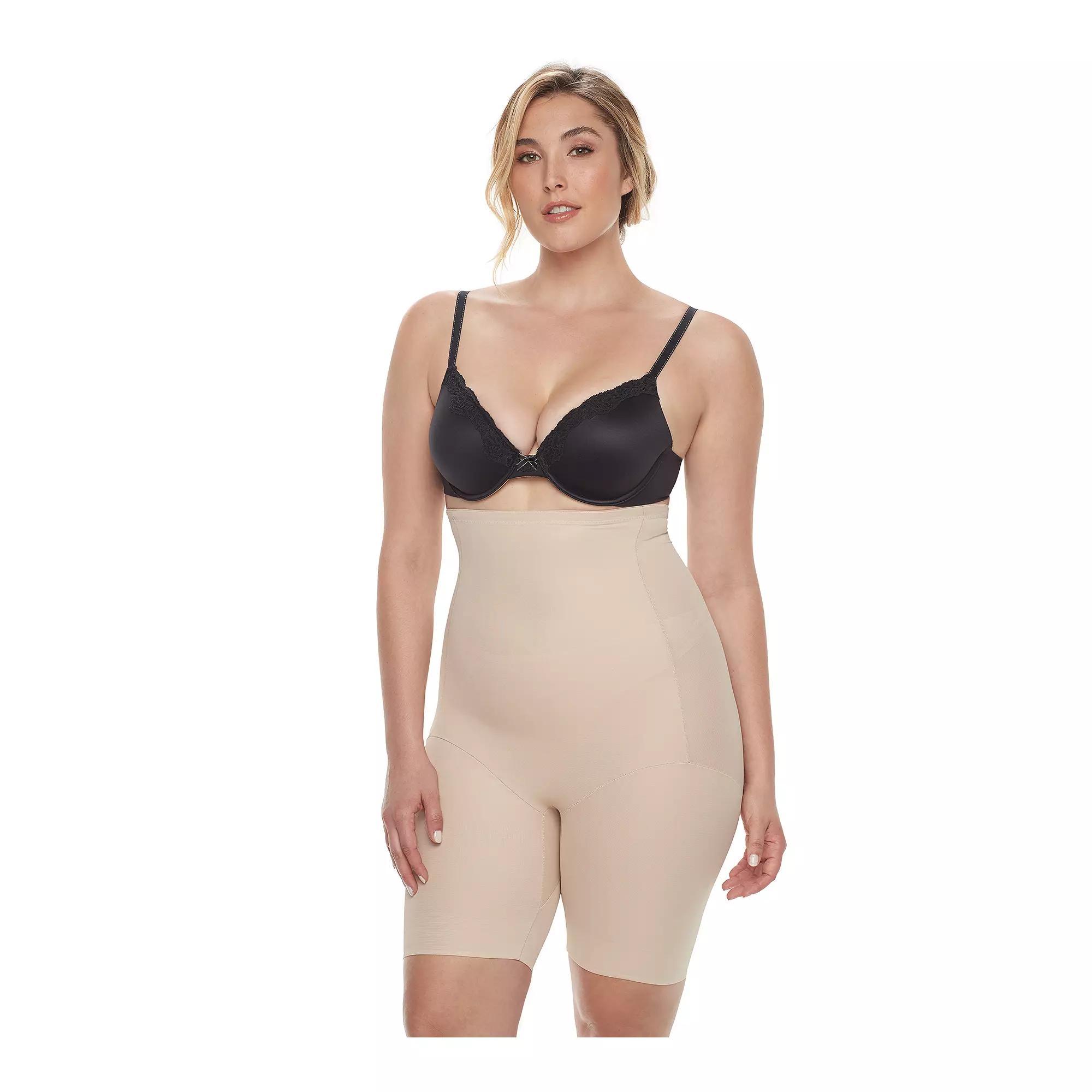 Naomi & Nicole® Firm Control Shapewear Plus Size Unbelievable Comfort High Waist Thigh Slimmer 7779, Women's, Size: 4XL, Warm Beige Product Image