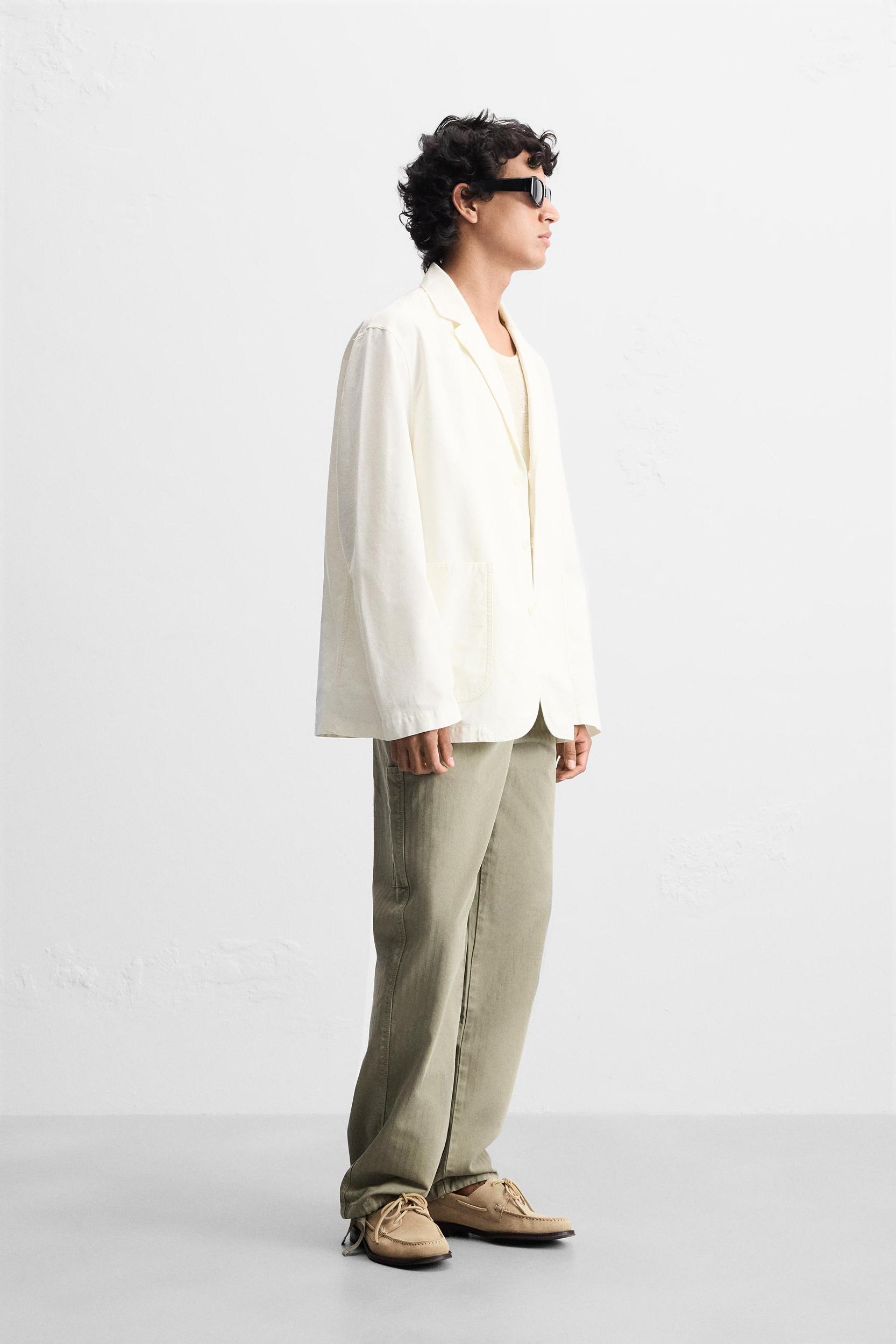 RELAXED FIT COTTON BLAZER Product Image