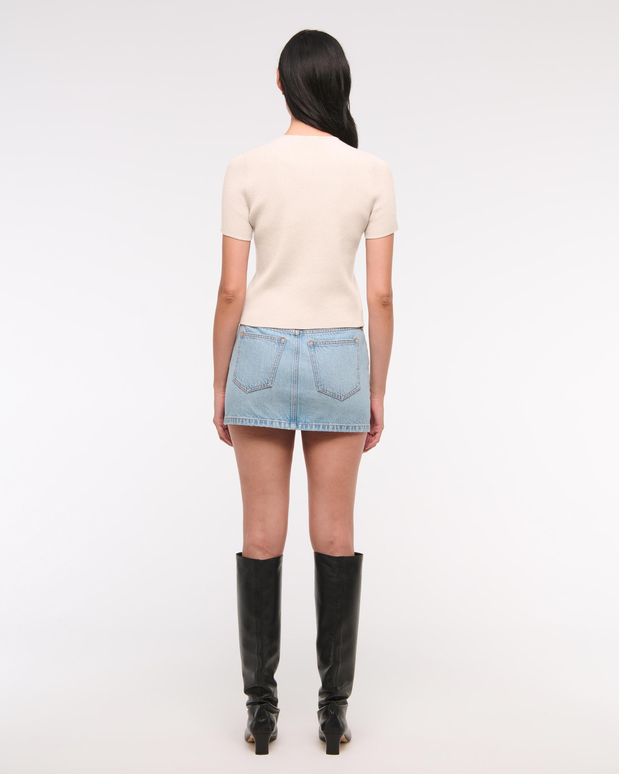 Short-Sleeve Tie-Front Cardigan Product Image