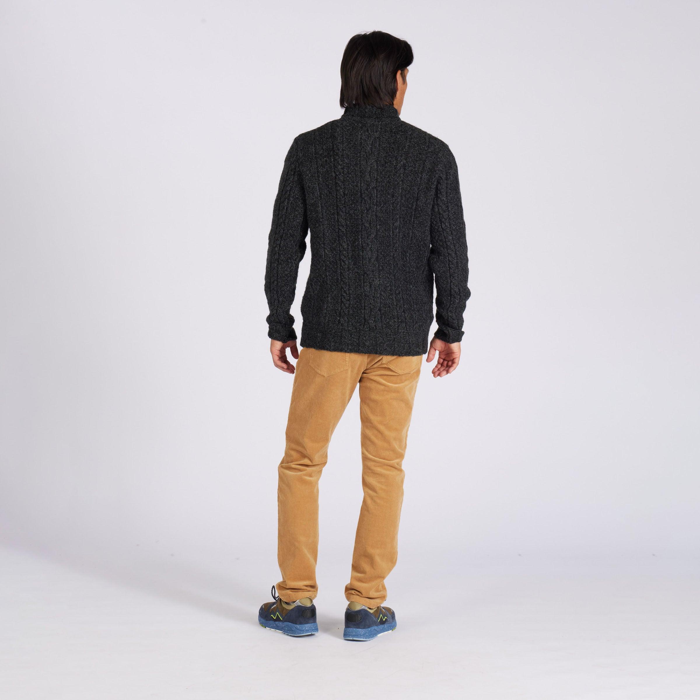 Fisherman Cable Turtleneck - Charcoal Navy Product Image