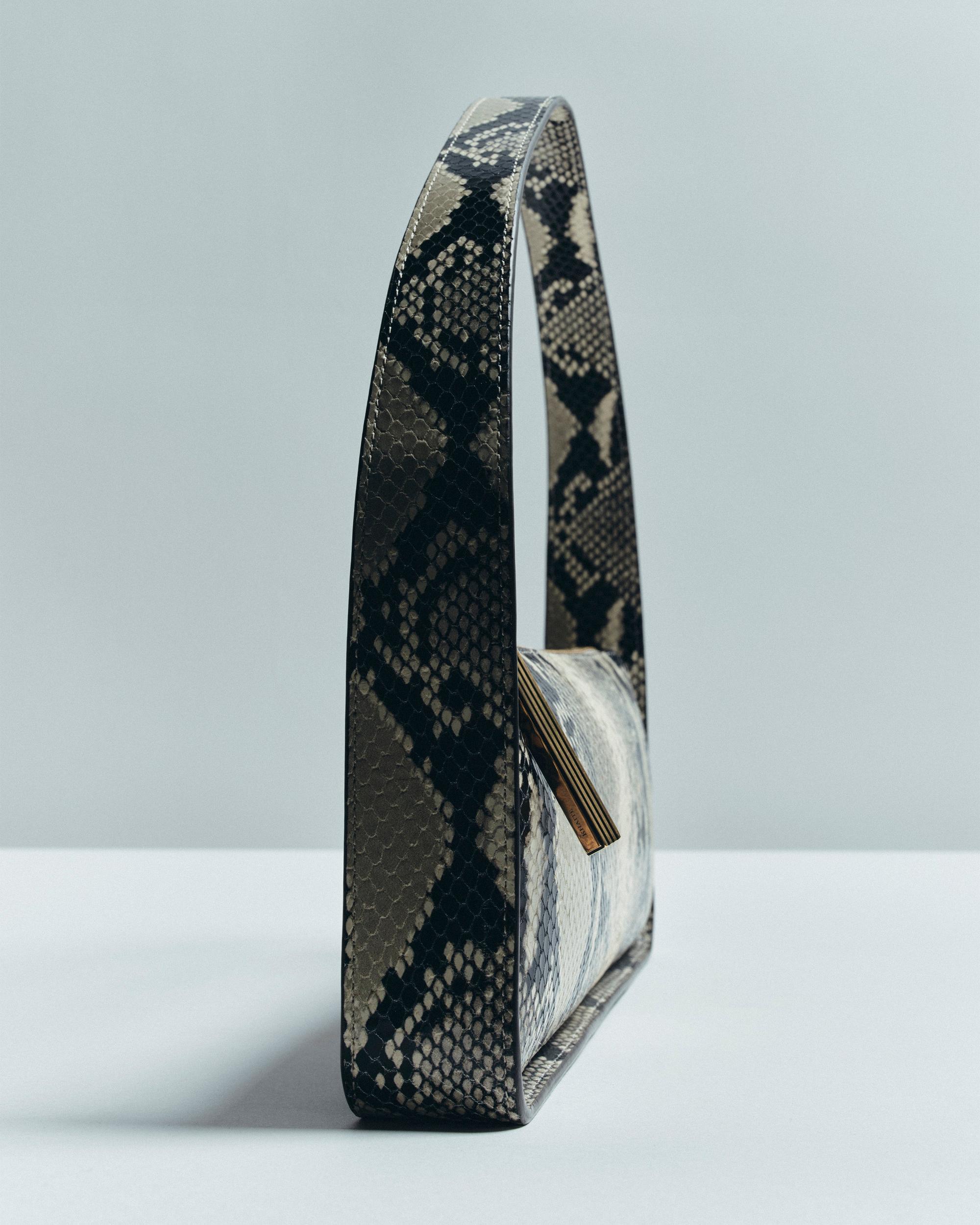 Lori Baguette Bag in Natural Python-Embossed Leather Product Image