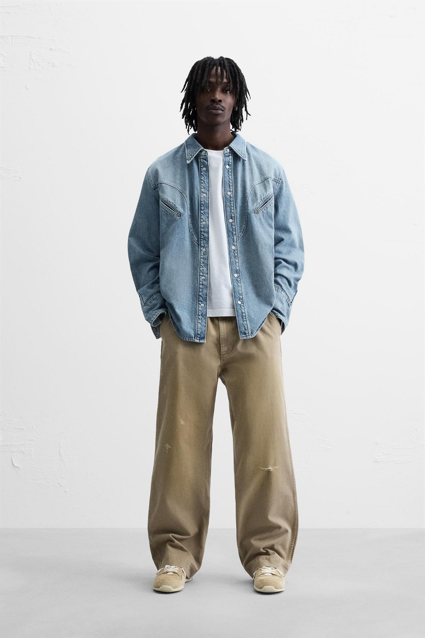 DENIM SHIRT WITH POCKETS Product Image