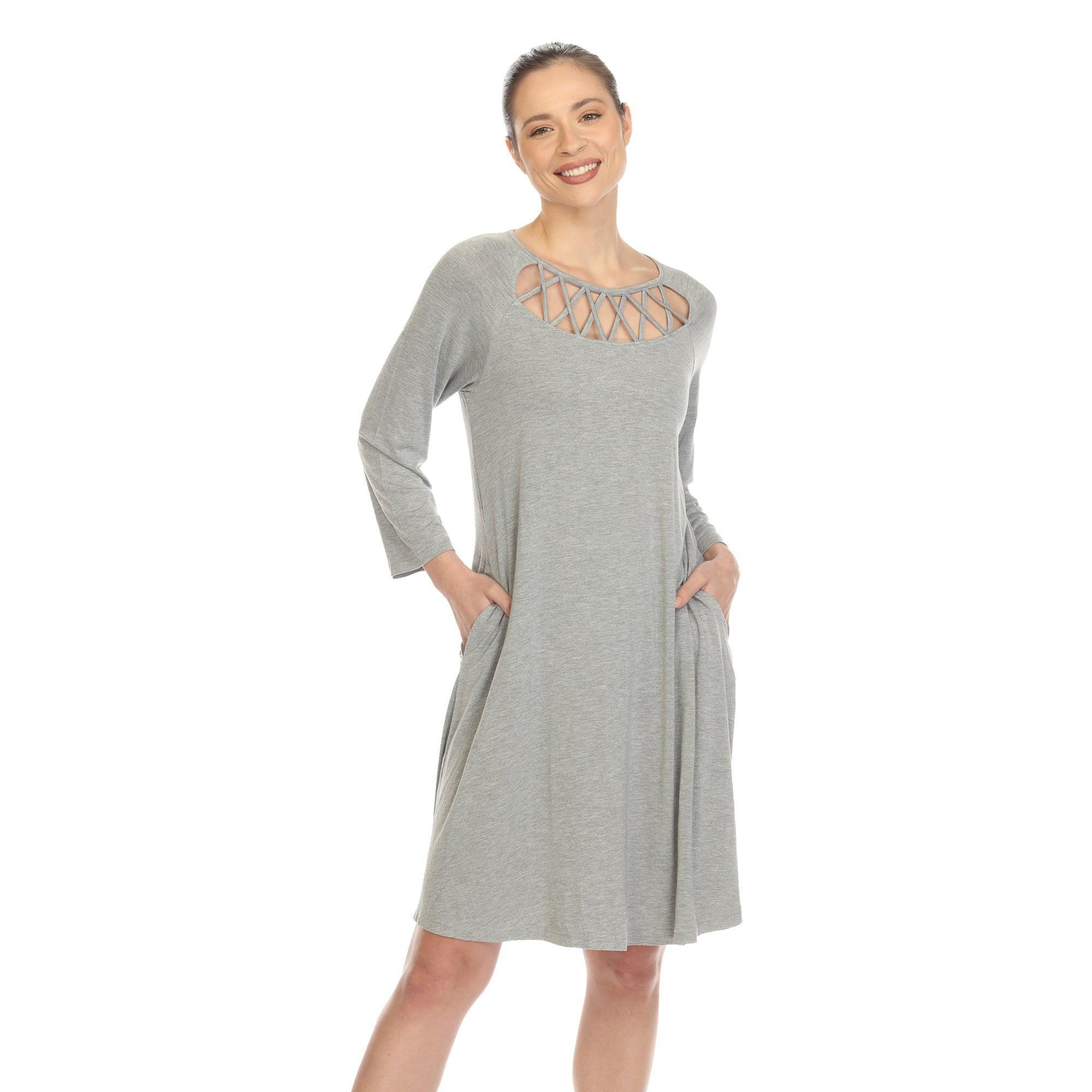Criss Cross Neckline Swing Midi Dress Product Image