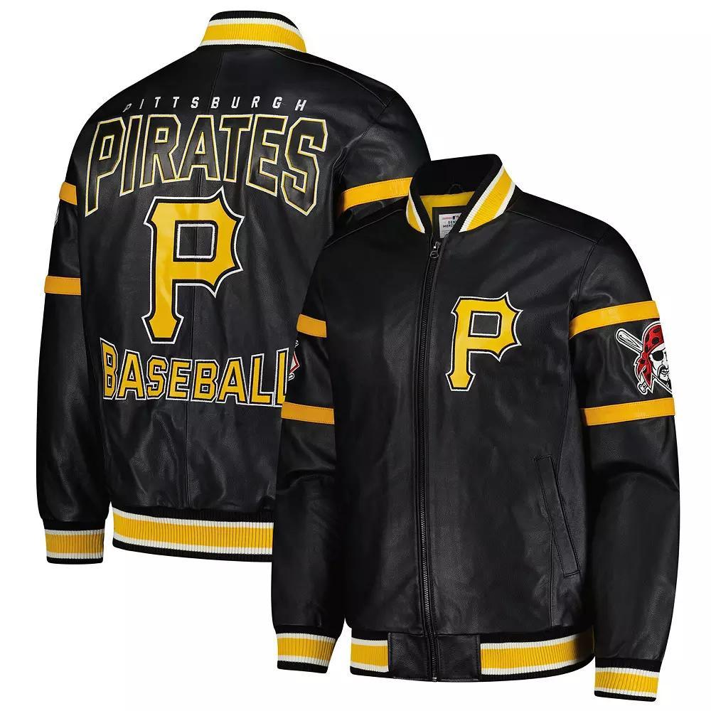 Mens G-III Sports by Carl Banks Pittsburgh Pirates Full-Zip Leather Varsity Jacket Product Image