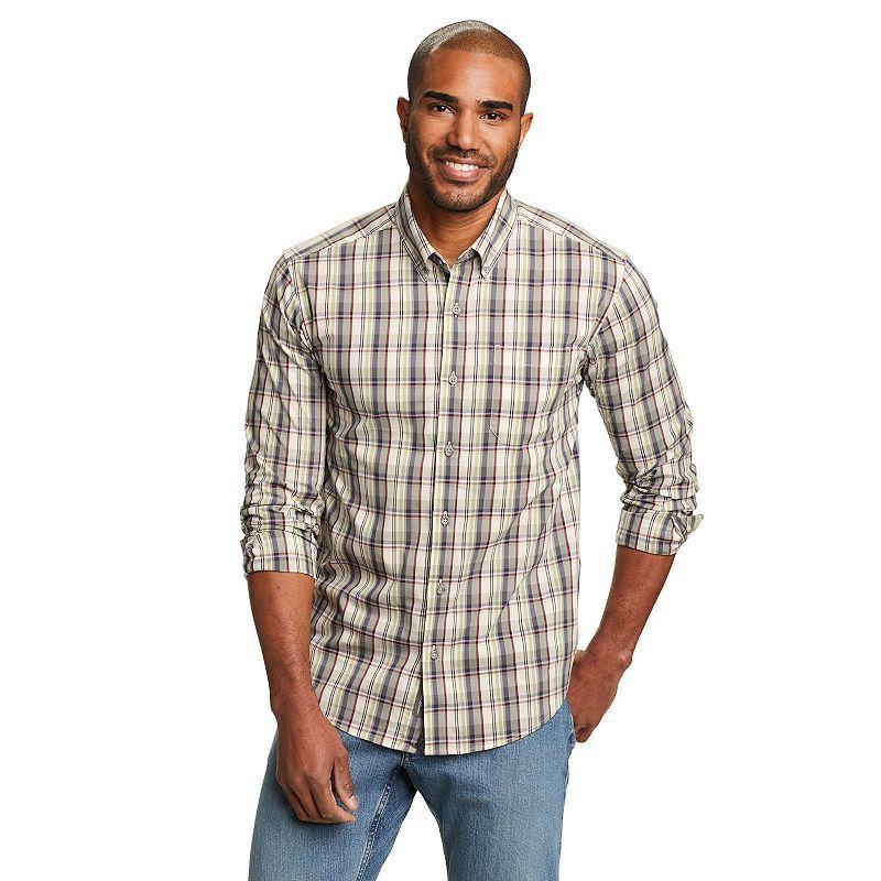 Big & Tall Eddie Bauer Long Sleeve Voyager Flex Shirt, Mens Dusted Blue Product Image