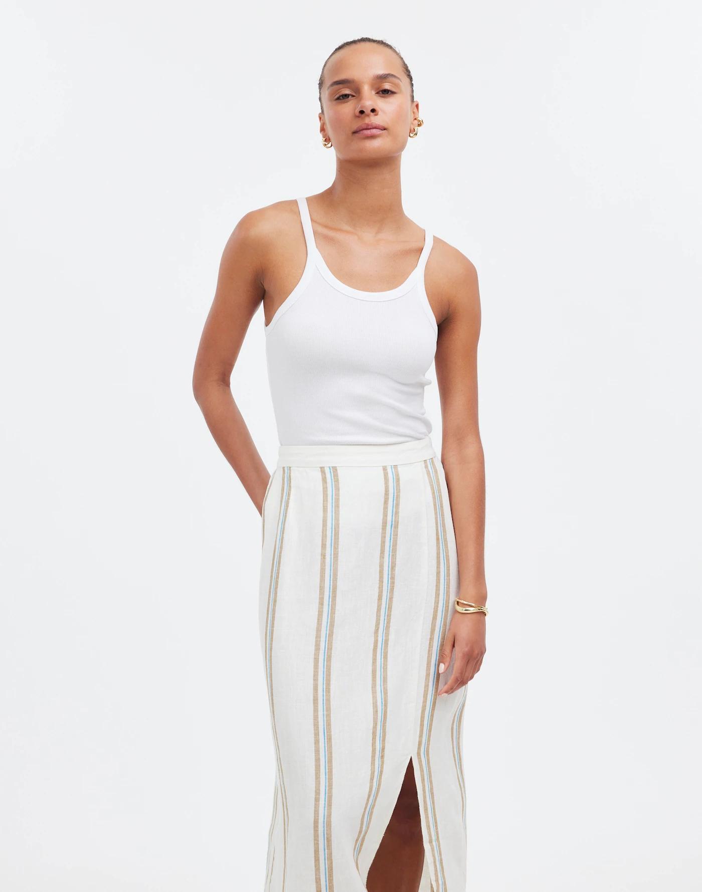 Column Maxi Skirt in 100% Linen Product Image