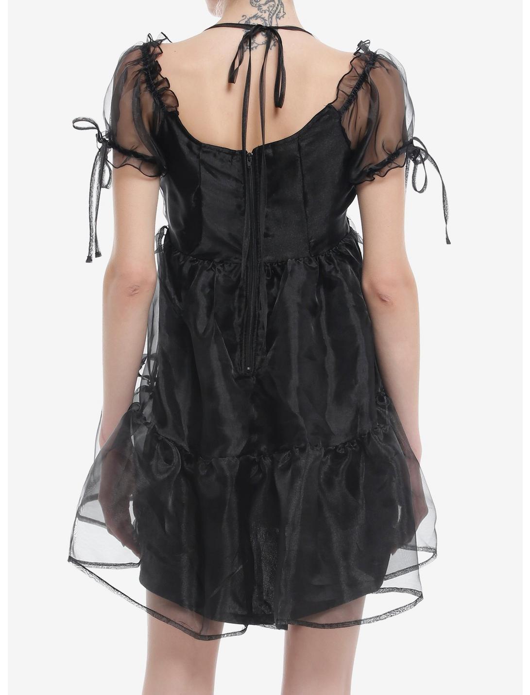 Thorn & Fable® Black Organza Tiered Dress Product Image