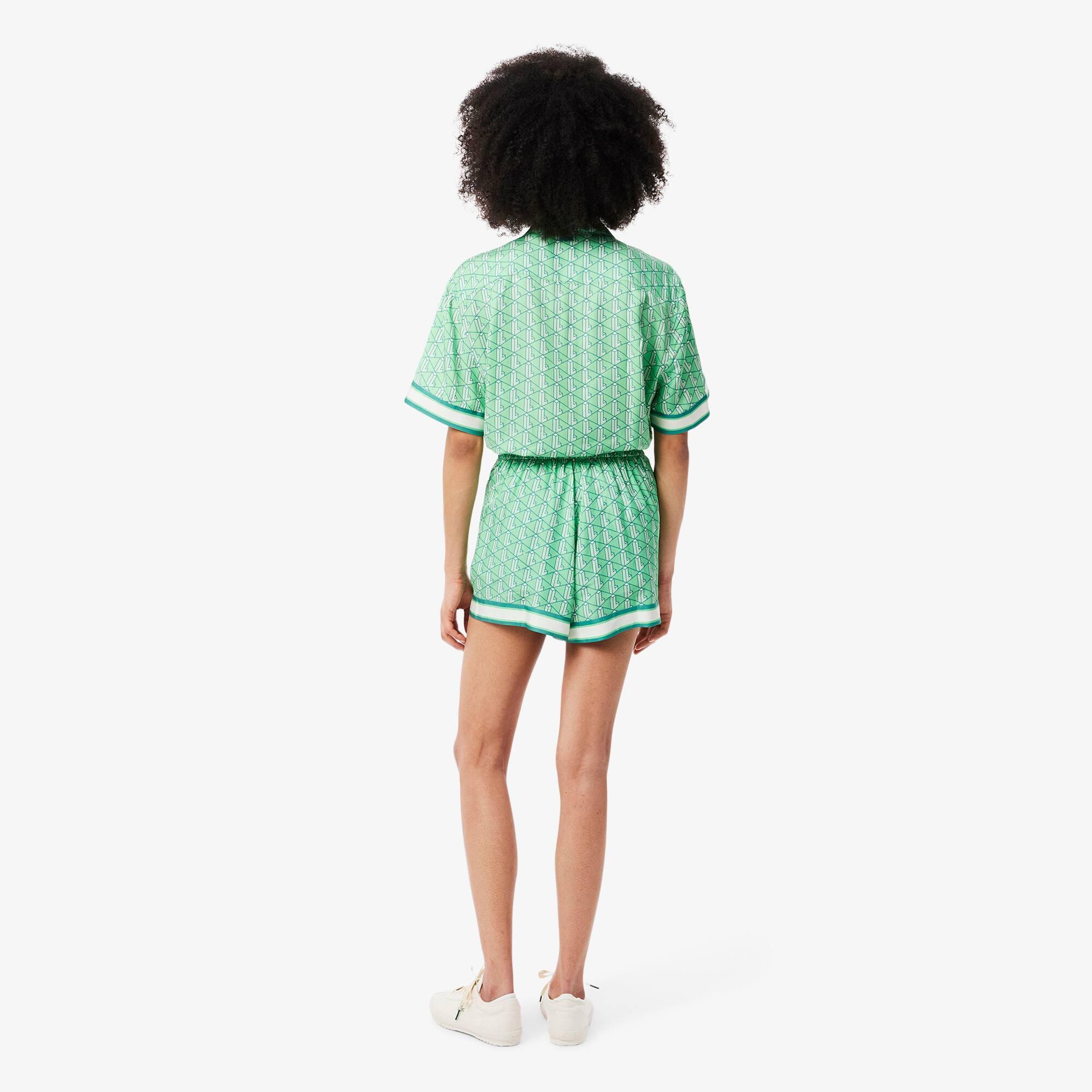 Fluid Monogram Print Shorts Product Image