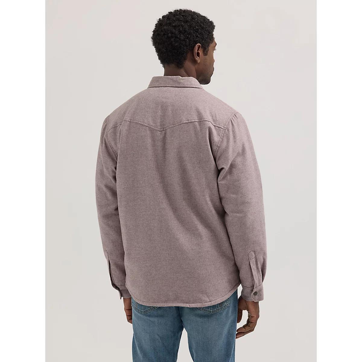 Men's Sherpa Lined Heathered Shirt Jacket in Peppercorn Product Image