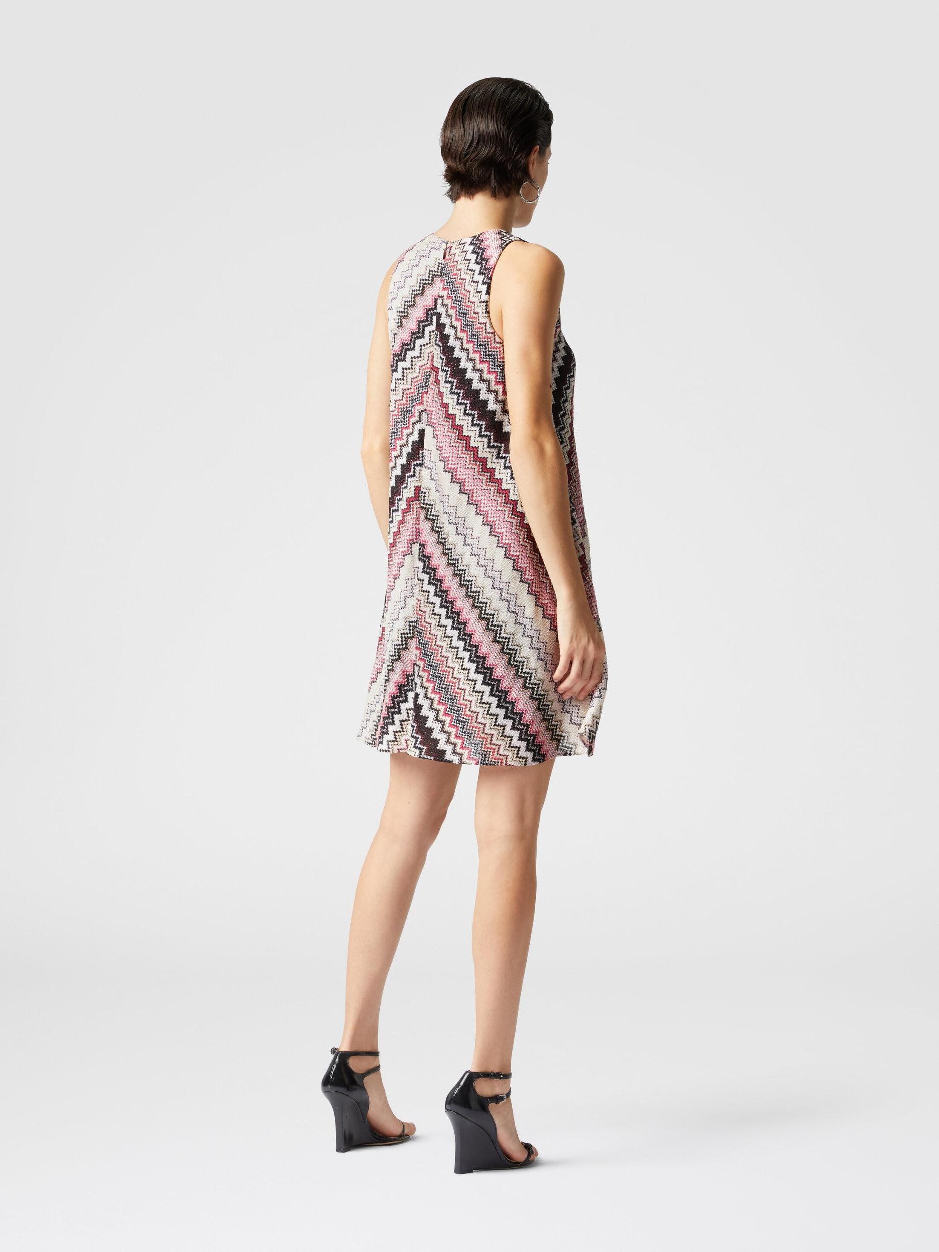 A-line mini-dress with lamé serrated zigzag pattern Product Image