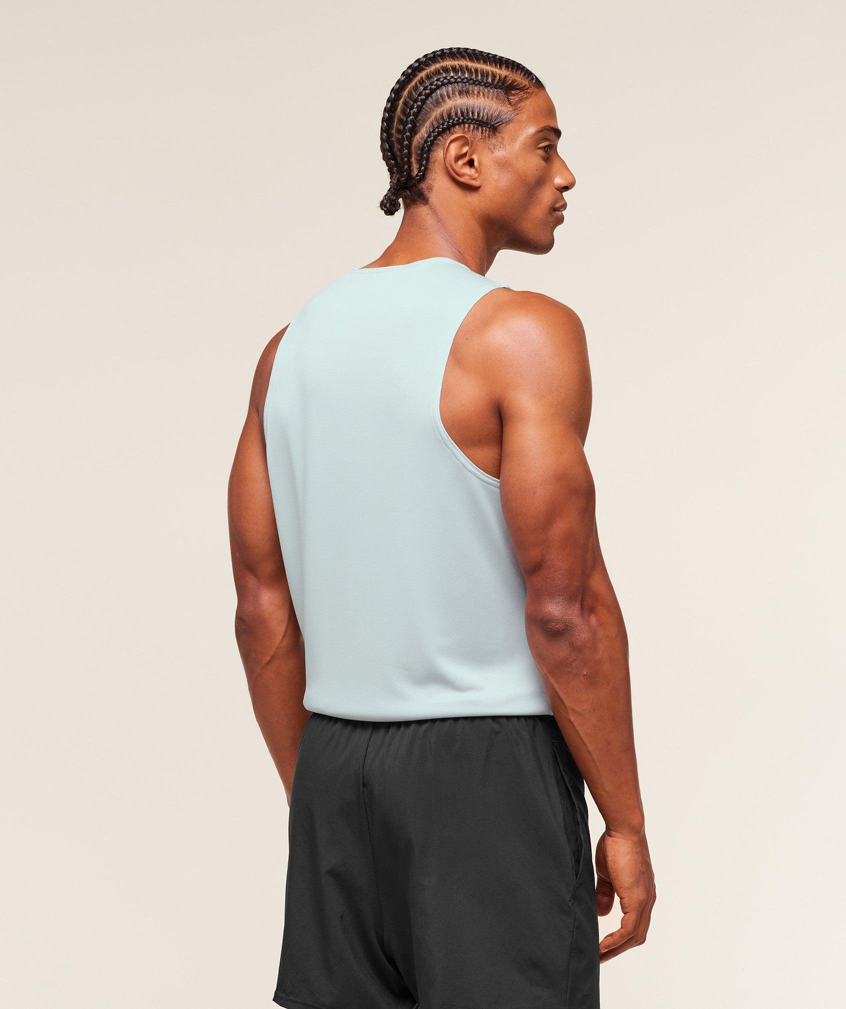 Gymshark Arrival Tank - Smoke Blue Male Product Image