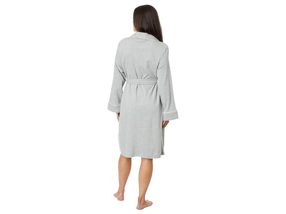 Lauren Ralph Lauren Essentials Quilted Collar and Cuff Robe (Grey Heather) Women's Robe Product Image