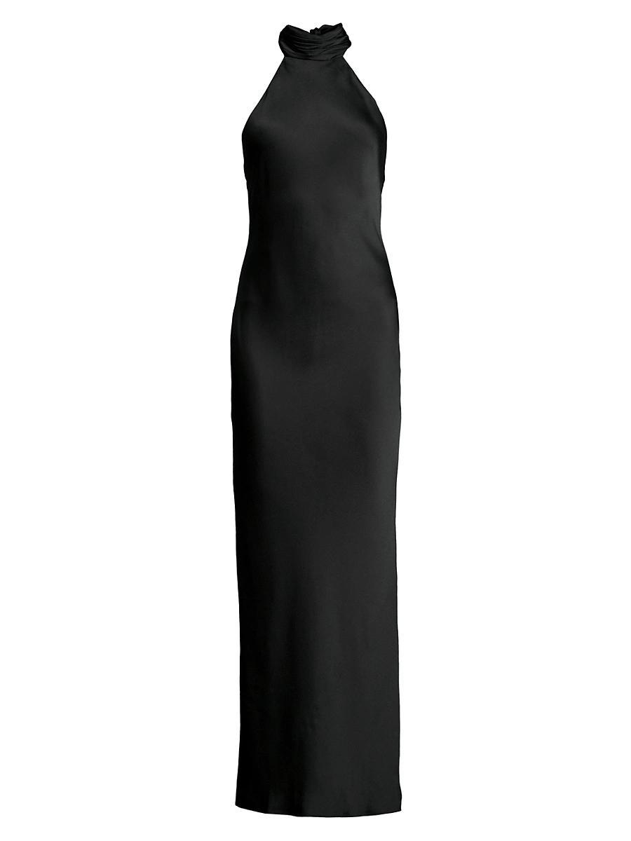 Ramy Brook Tatiana Satin Halter Gown Product Image