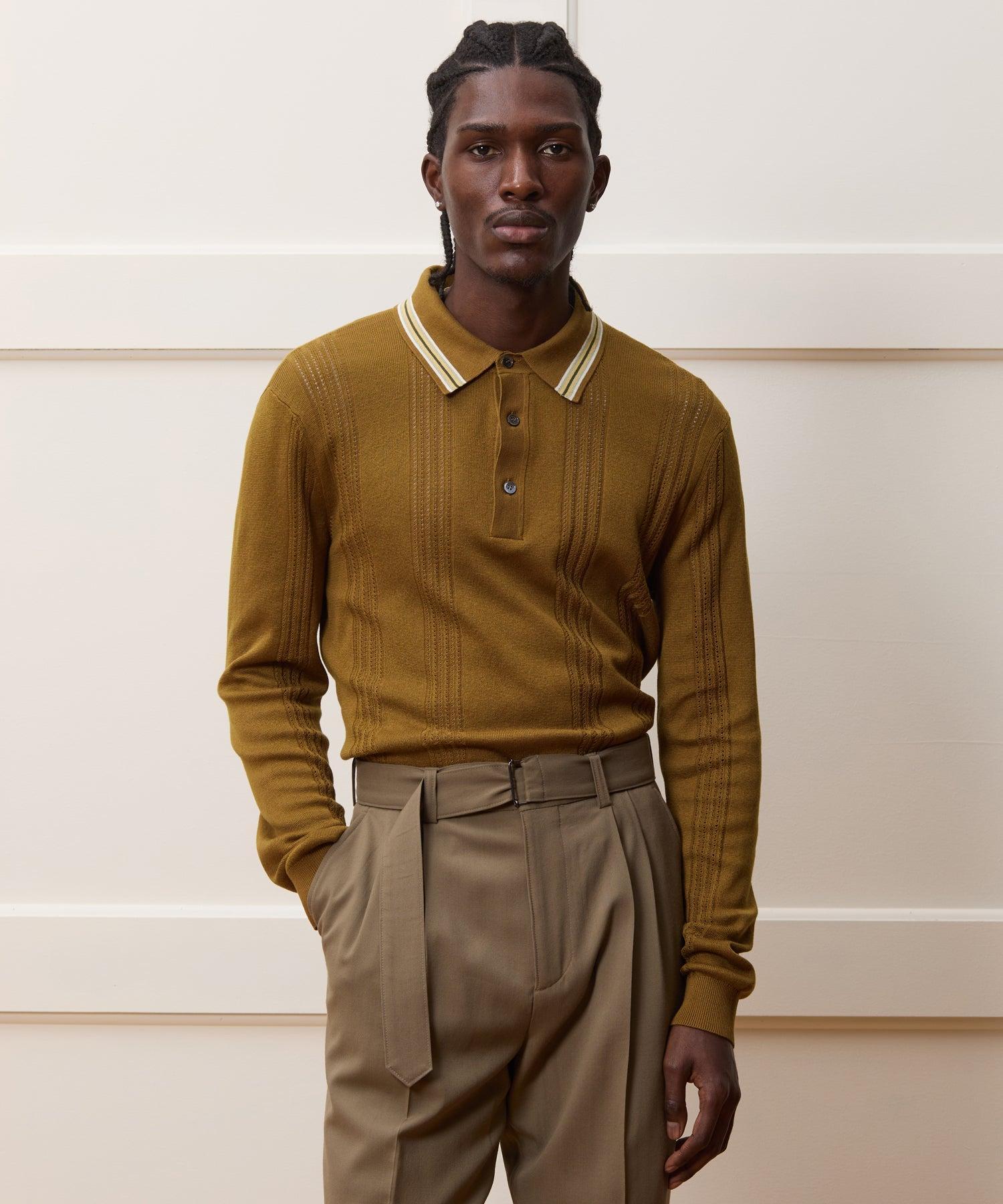 Silk-Cotton Tipped Sweater Polo Product Image