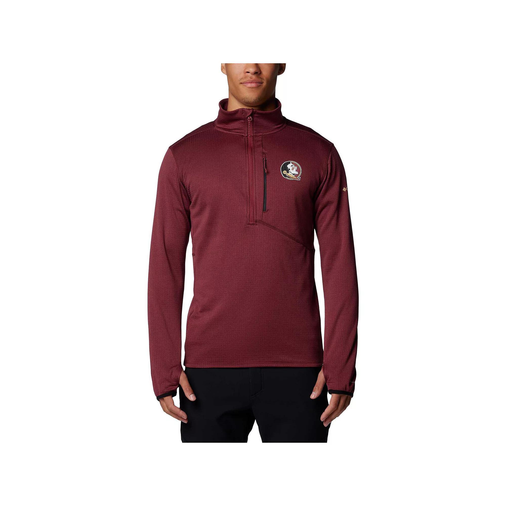 Men's Columbia Garnet Florida State Seminoles Park View Grid Fleece Omni-Wick Half-Zip Jacket, Size: Small, Red Product Image